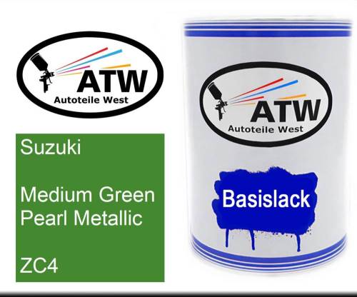 Suzuki, Medium Green Pearl Metallic, ZC4: 500ml Lackdose, von ATW Autoteile West.